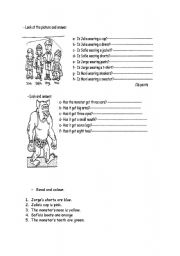 English Worksheet: body and clothes