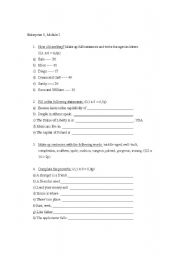 English worksheet: TEST (Enterprise 1)