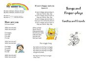Songs and Finger-Plays -- Families and Friends