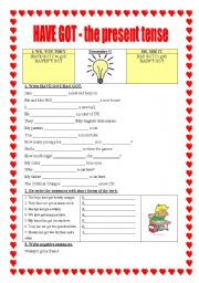 English Worksheet: have got - present