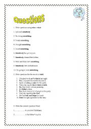 English worksheet: Questions practice