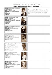 English Worksheet: Famous People profile