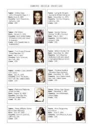 English Worksheet: Famous People