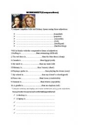 English worksheet: comparatives