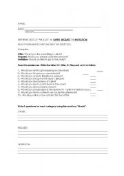 English worksheet: USES OF 