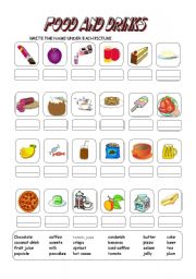 English Worksheet: FOOD AND DRINK 1