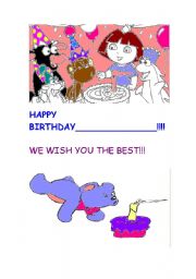 English Worksheet: Happy birthday card
