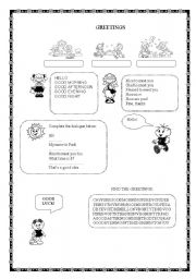 English Worksheet: Greetings