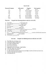 English Worksheet: Verb to be