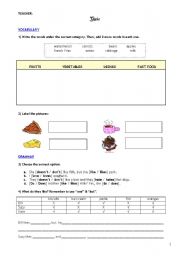 English worksheet: Quiz: Food 