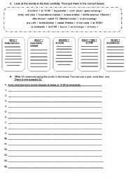 English Worksheet: present simple- grammar tiles