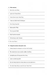 English Worksheet: Passive Voice