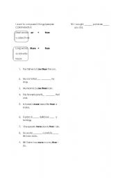 English Worksheet: Review of Forms of Comparisons