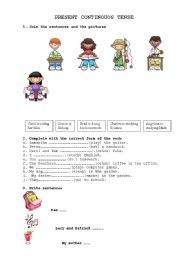 English Worksheet: Present Contunuous Tense