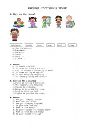 English Worksheet: Present Continupus Tense