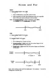 English Worksheet: Since & For - Reference Handout