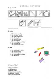 English Worksheet: SCHOOL OBJECTS