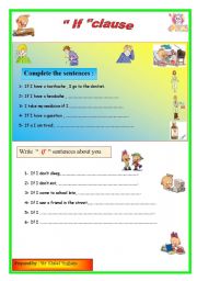 English Worksheet:    