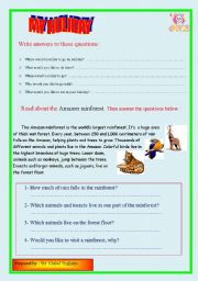 English Worksheet: hoilday