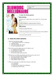 English Worksheet: Slumdog Millionaire - Movie