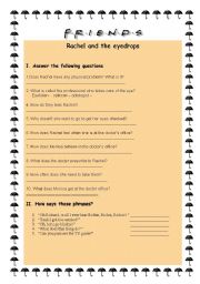 English Worksheet: Friends- video worksheet