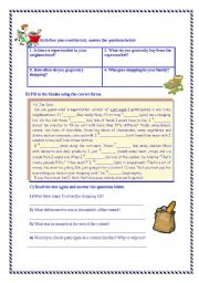 English Worksheet: shopping