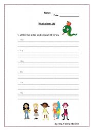 English worksheet: Worksheet for Alphabetic  - O to T