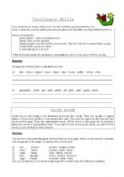 English Worksheet: Dictionary Skills