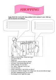 English Worksheet: shopping