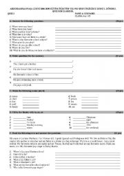 English Worksheet: quiz