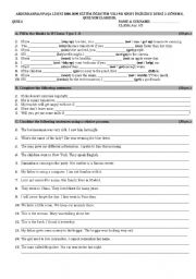 English Worksheet: quiz