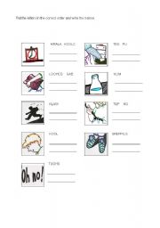 English Worksheet: vocabulary game