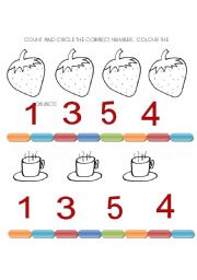 English worksheet: CIRCLE THE CORRECT NUMBER