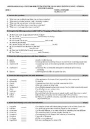 English Worksheet: quiz