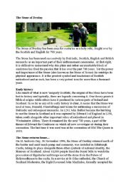 English Worksheet: The Stone of Destiny-Scotland