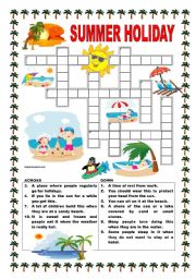 English Worksheet: Summer holiday