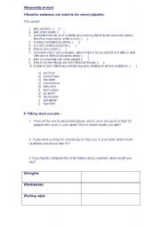 English worksheet: Personality at work