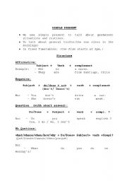 English worksheet: Simple present