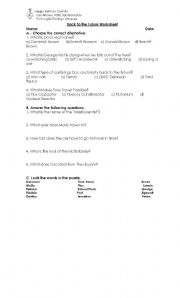 English Worksheet: Back to The Future movie activity