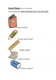 English Worksheet: School things!