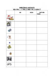 English worksheet: Christmas Holidays