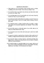 English worksheet: Questions for Discussion 2