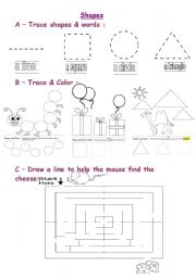 English Worksheet: shapes