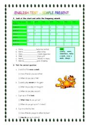 English Worksheet: Present Simple - Test