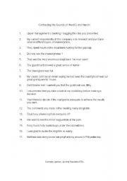 English Worksheet: Contrasting the Sound of Hard G and Hard K