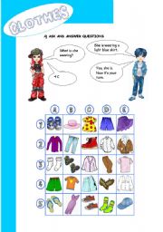 English Worksheet: CLOTHES 2nd part (GAME)