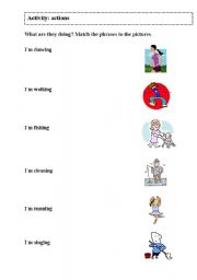 English worksheet: Actions