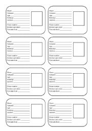 English Worksheet: ID cards