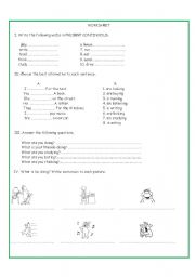 English Worksheet: present continuos