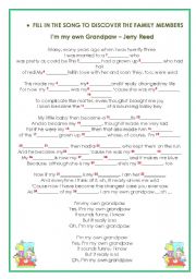 English Worksheet: Family Song